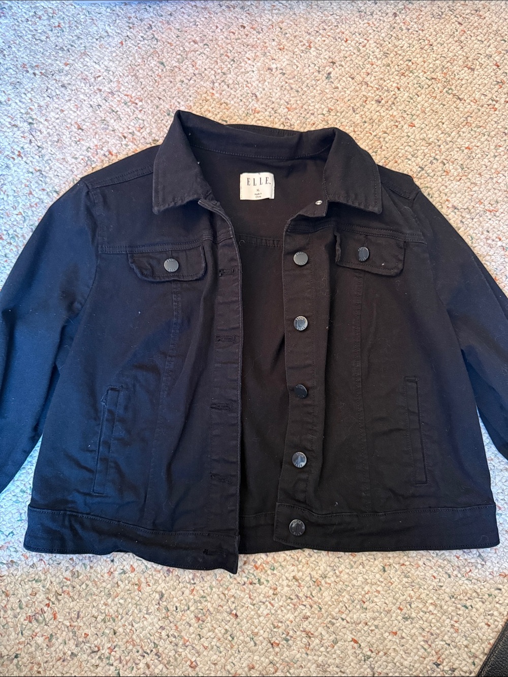Elle Black Denim Trucker Jacket